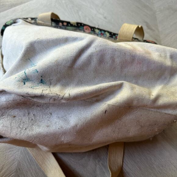 Mary Engelbreit Cloth Girl Heart Here Floral Tote Bag Shopping Sack Vintage - Picture 5 of 9